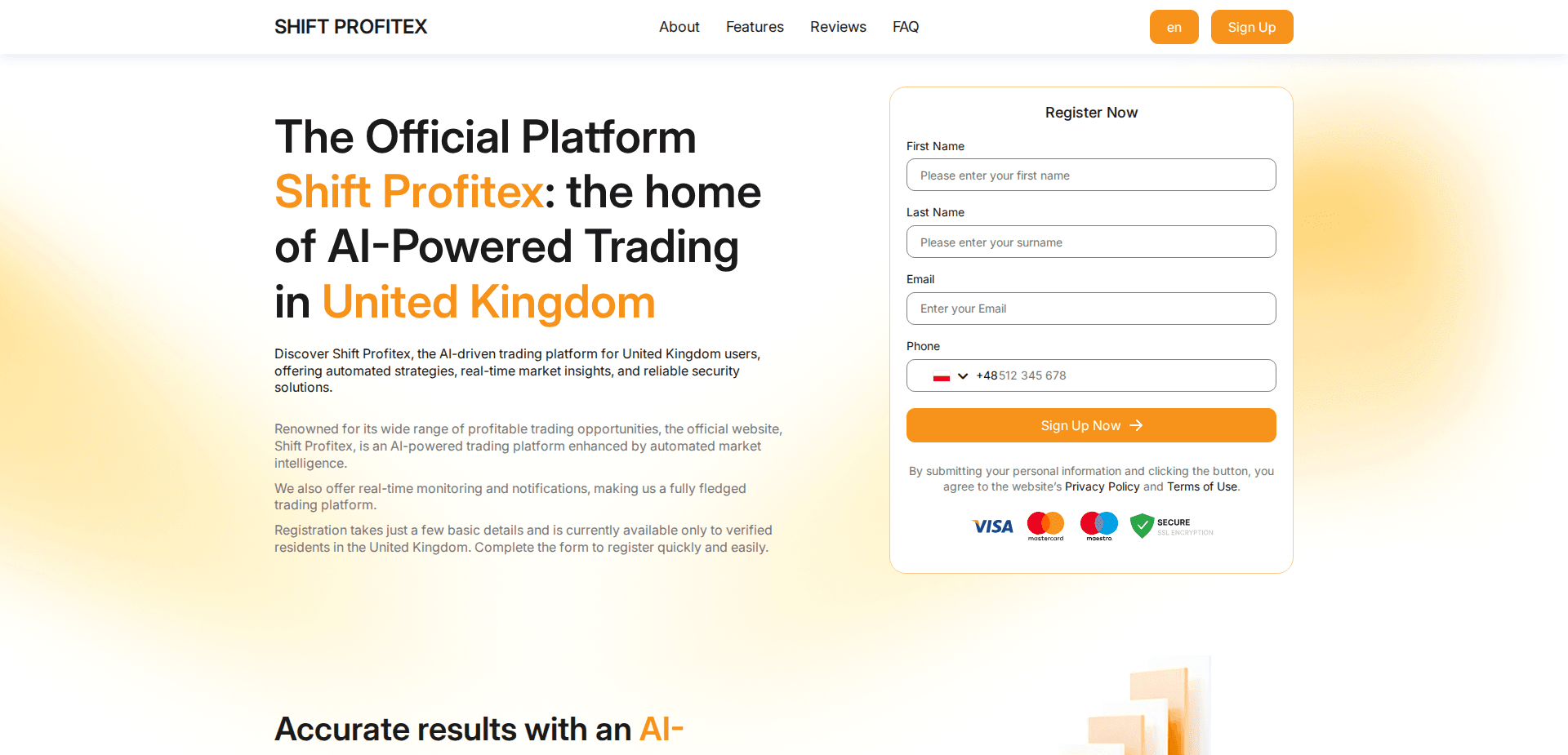 Website screenshot for https://shift-profitex.com/ - 1