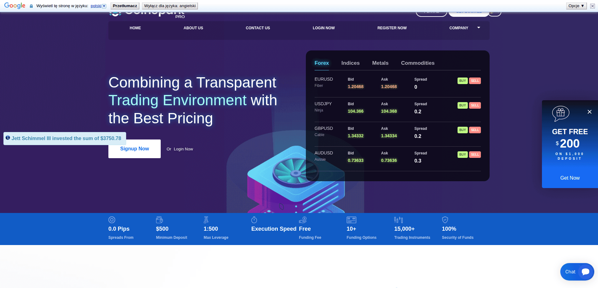 Website screenshot for https://coinsparkpro.co/ - 1