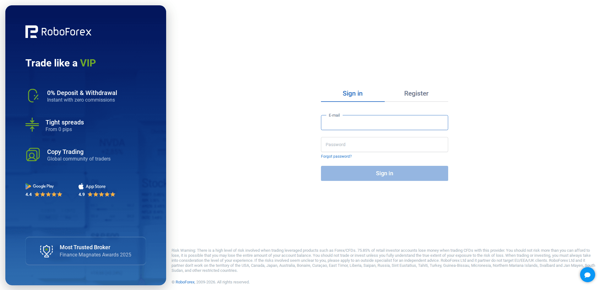 Website screenshot for https://my11.roboforex.org/ - 1