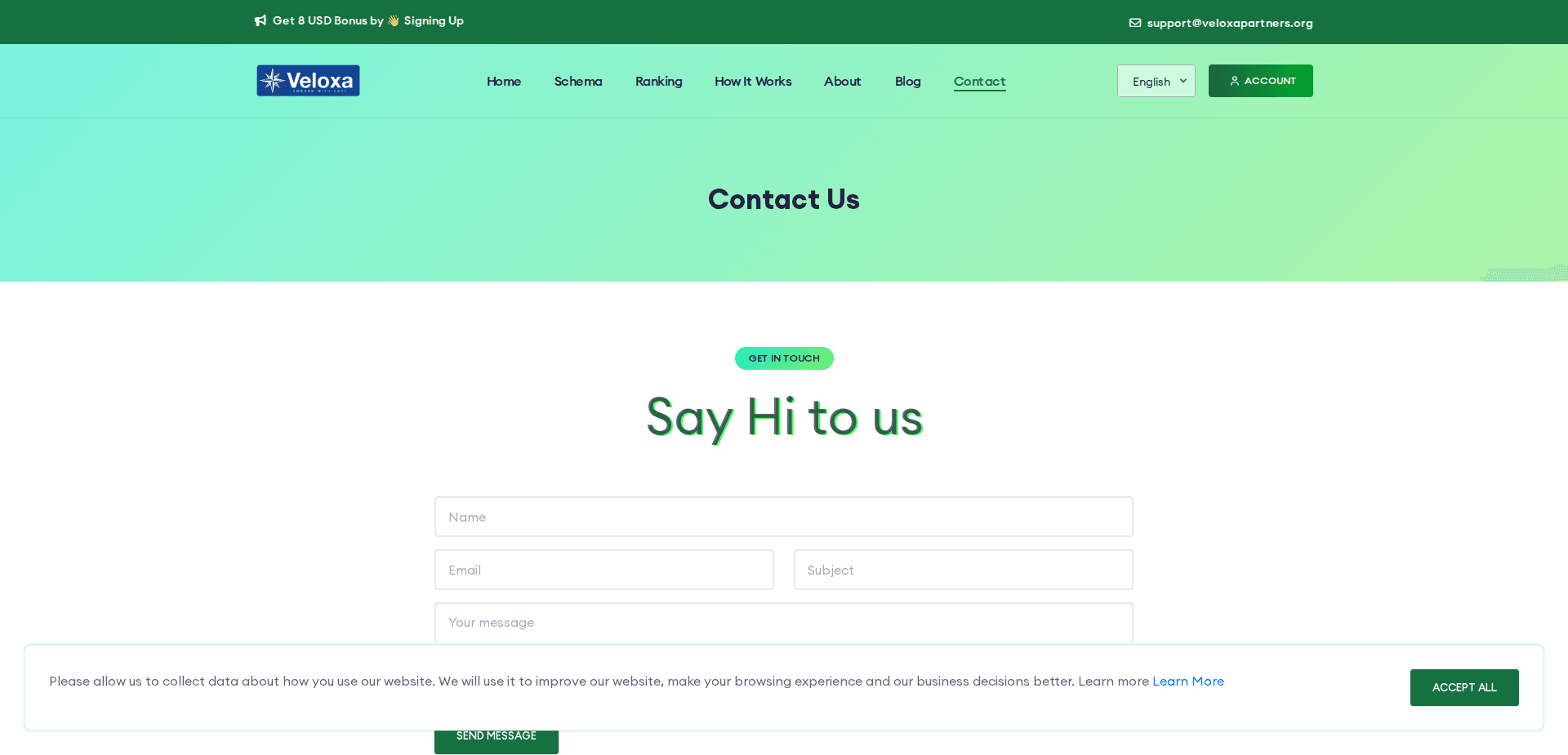 Website screenshot for https://veloxapartners.org/ - 2