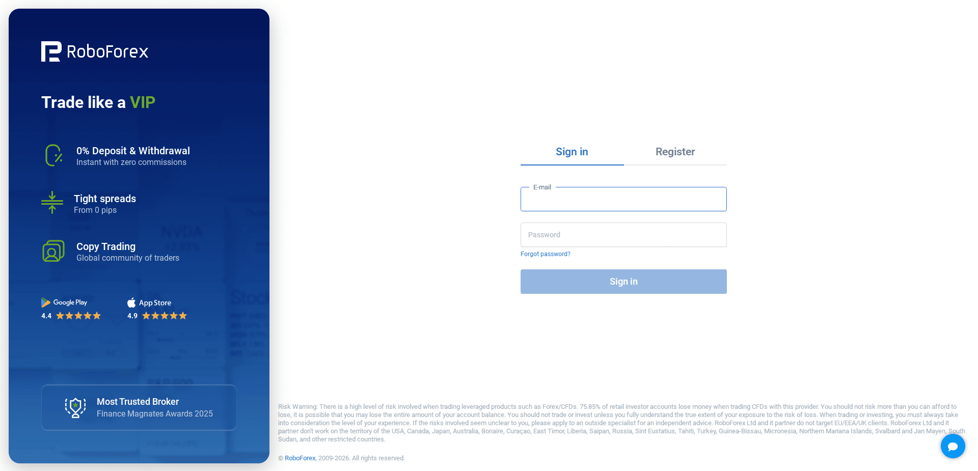 Website screenshot for https://my12.roboforex.org/ - 1
