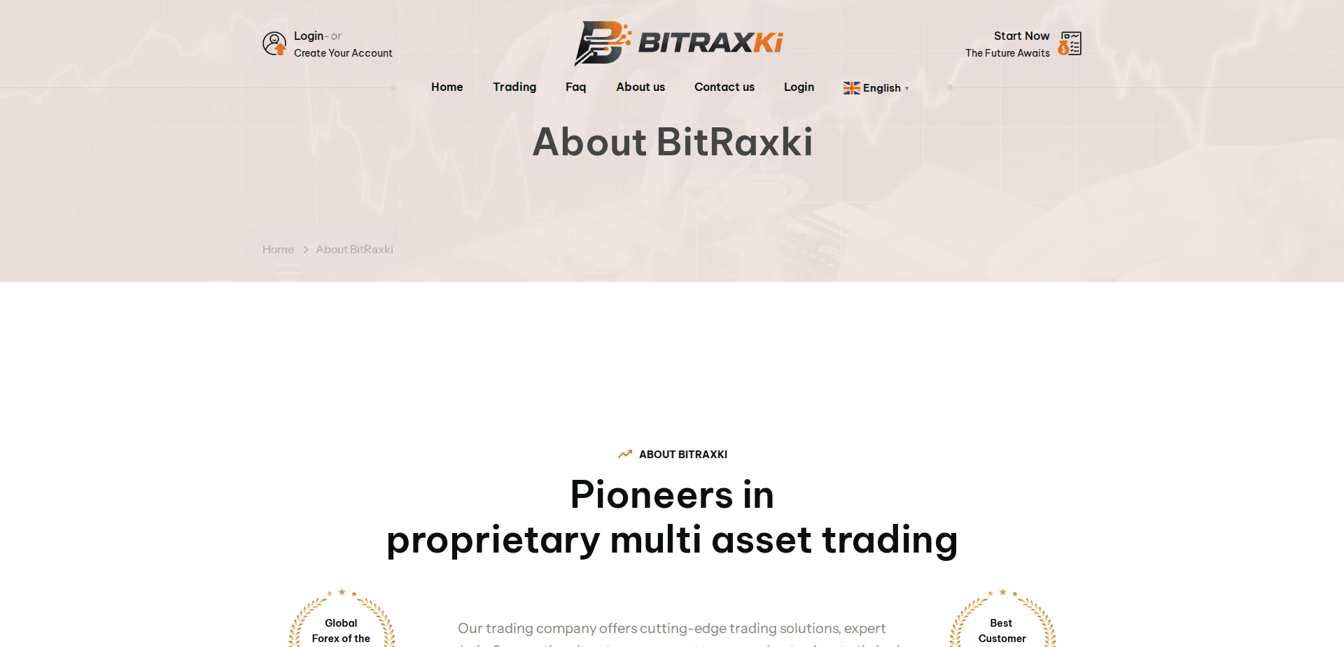 Website screenshot for https://bitraxki.com/ - 2