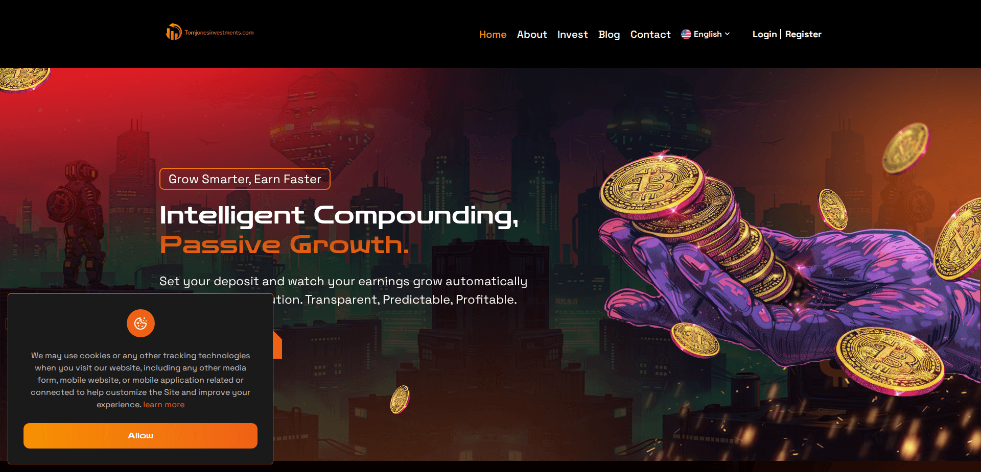 Website screenshot for https://tomjonesinvestments.com/ - 1