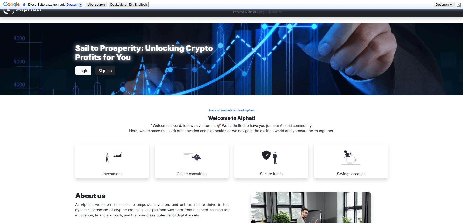 Website screenshot for https://alphati.online/ - 1