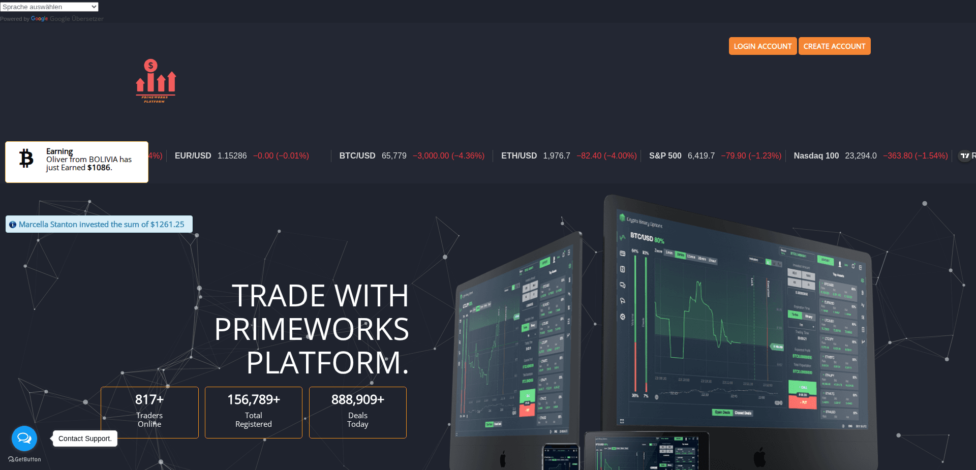 Website screenshot for https://primeworksplatform.live/ - 1