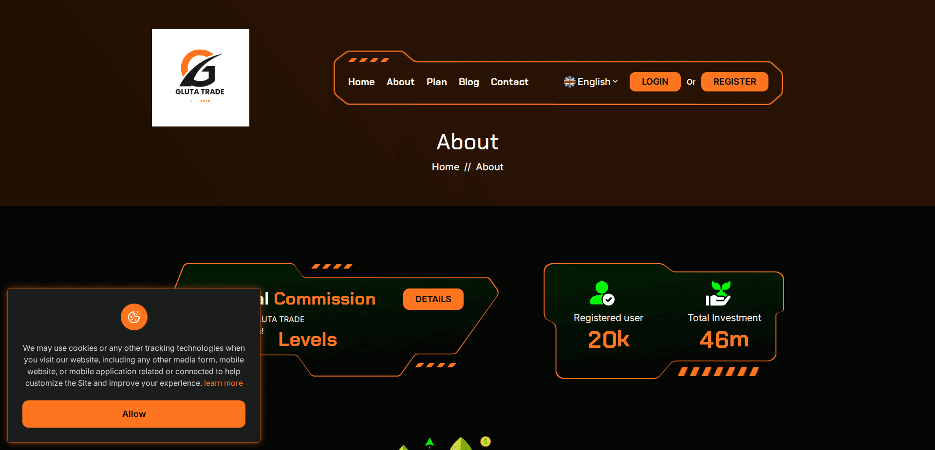 Website screenshot for https://glutatrade.buzz/ - 2