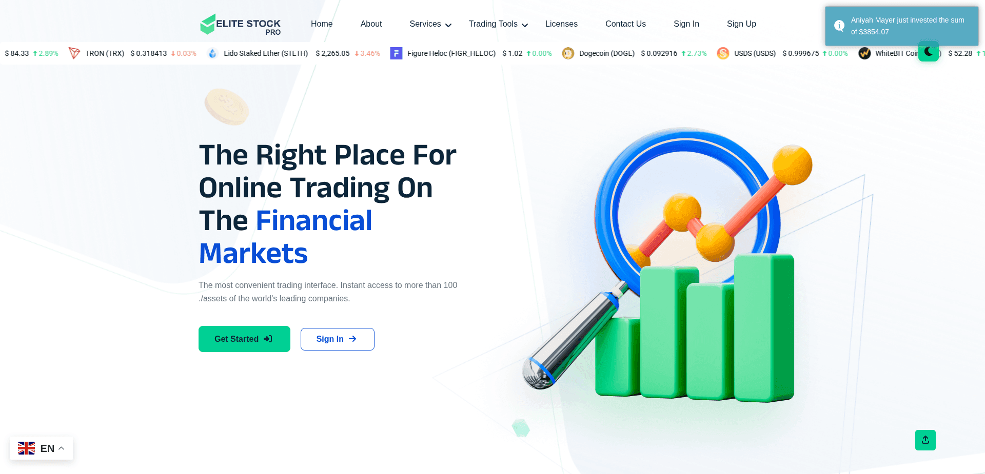 Website screenshot for https://elitestockpro.net/ - 1