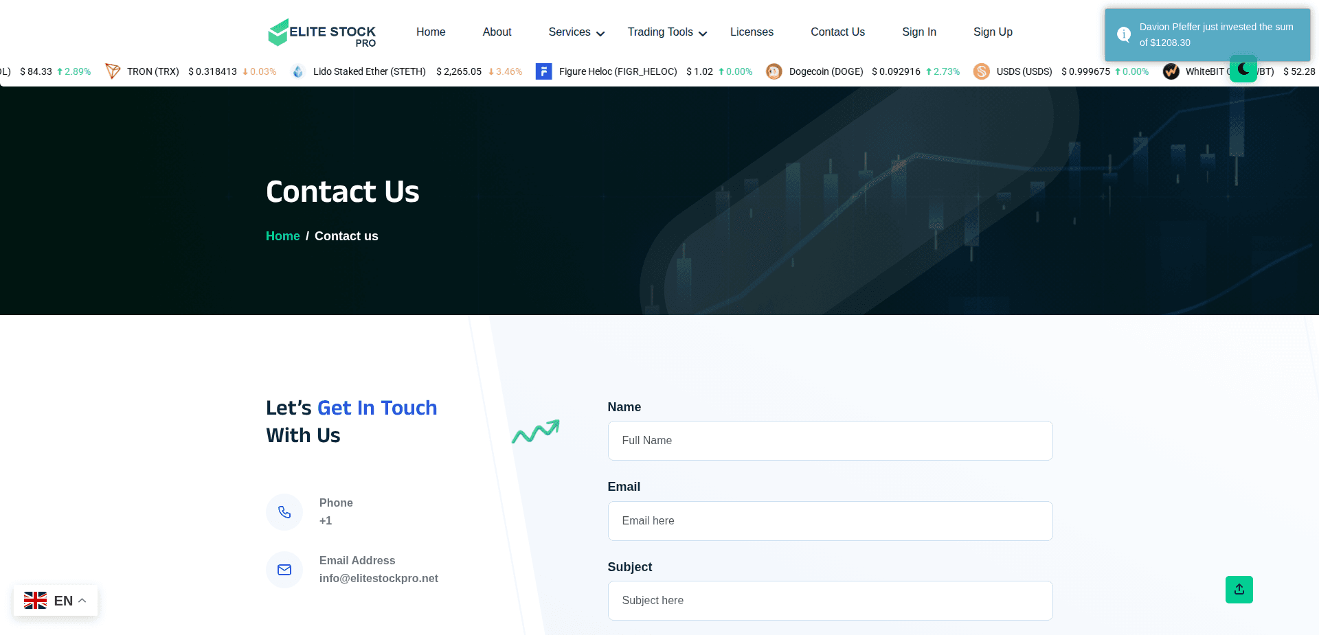 Website screenshot for https://elitestockpro.net/ - 3