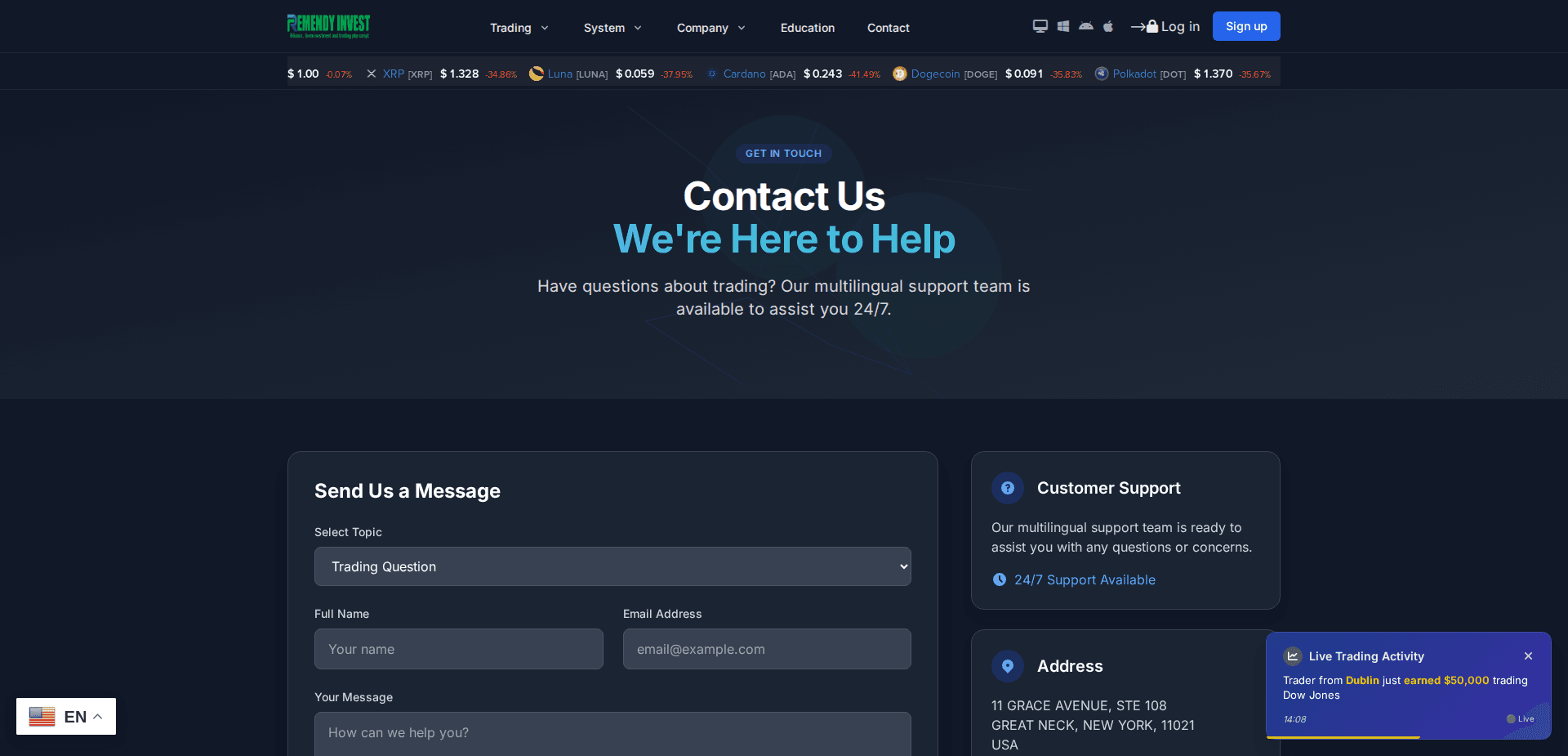 Website screenshot for https://forextradingoption360.site/ - 2