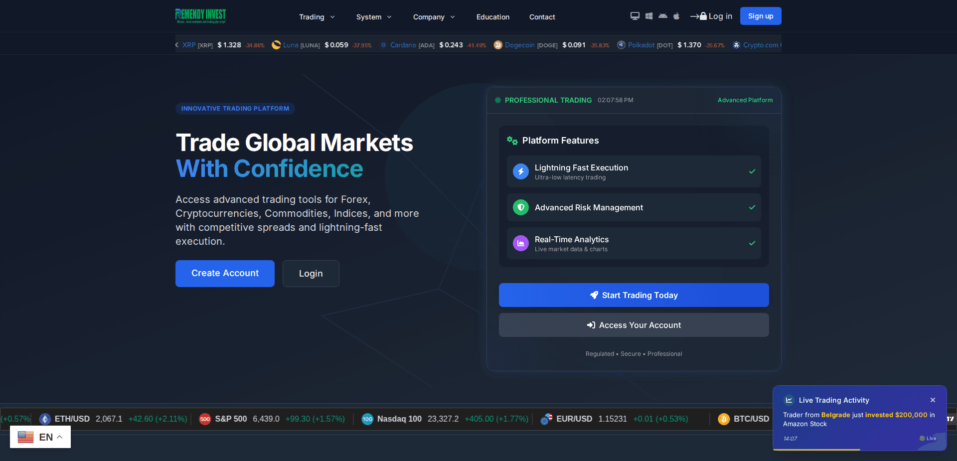 Website screenshot for https://forextradingoption360.site/ - 1