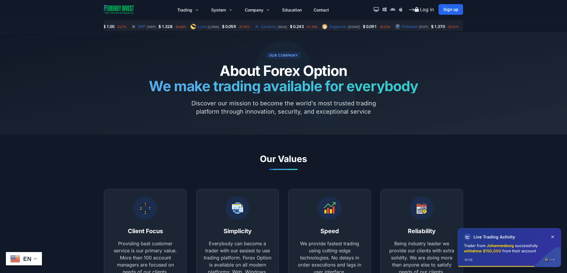 Website screenshot for https://forextradingoption360.site/ - 3