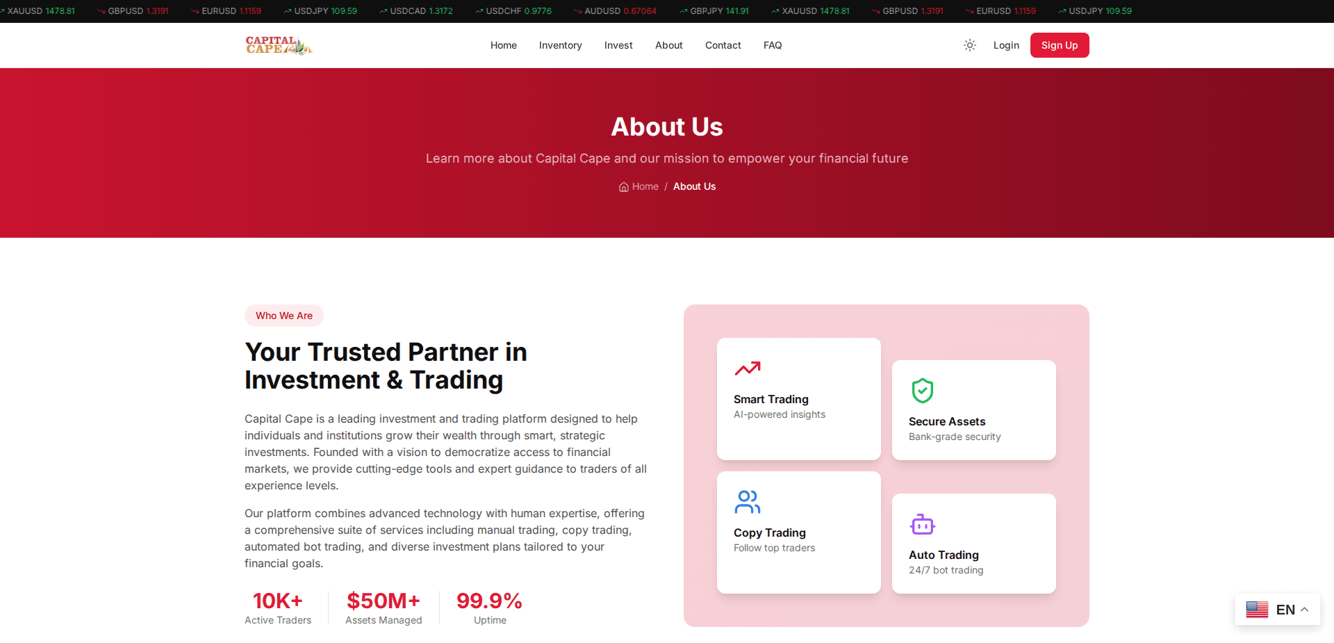 Website screenshot for https://capitalcape.com/ - 2