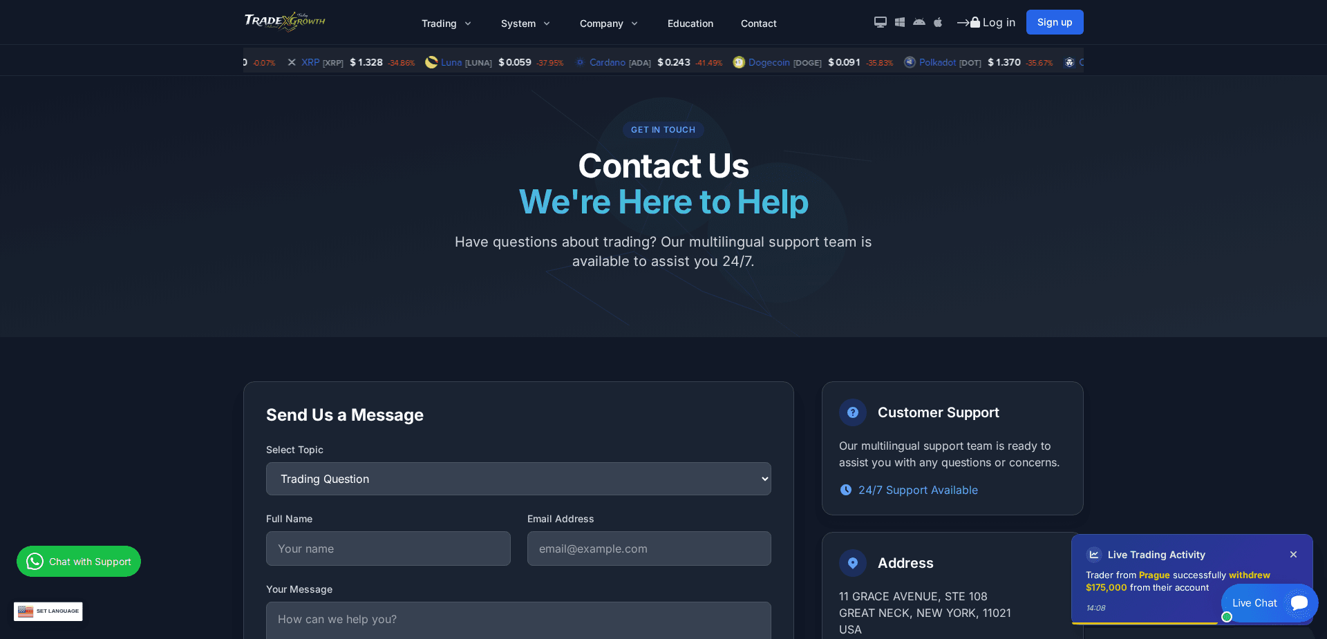 Website screenshot for https://tradexgrowth.com/ - 2