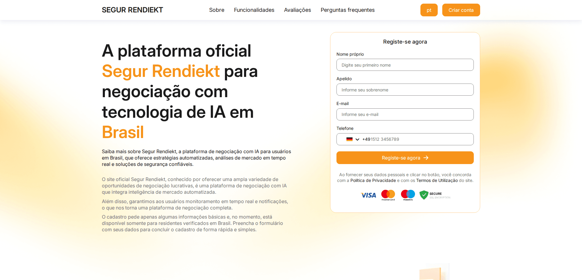 Website screenshot for https://segur-rendiekt.com/ - 1