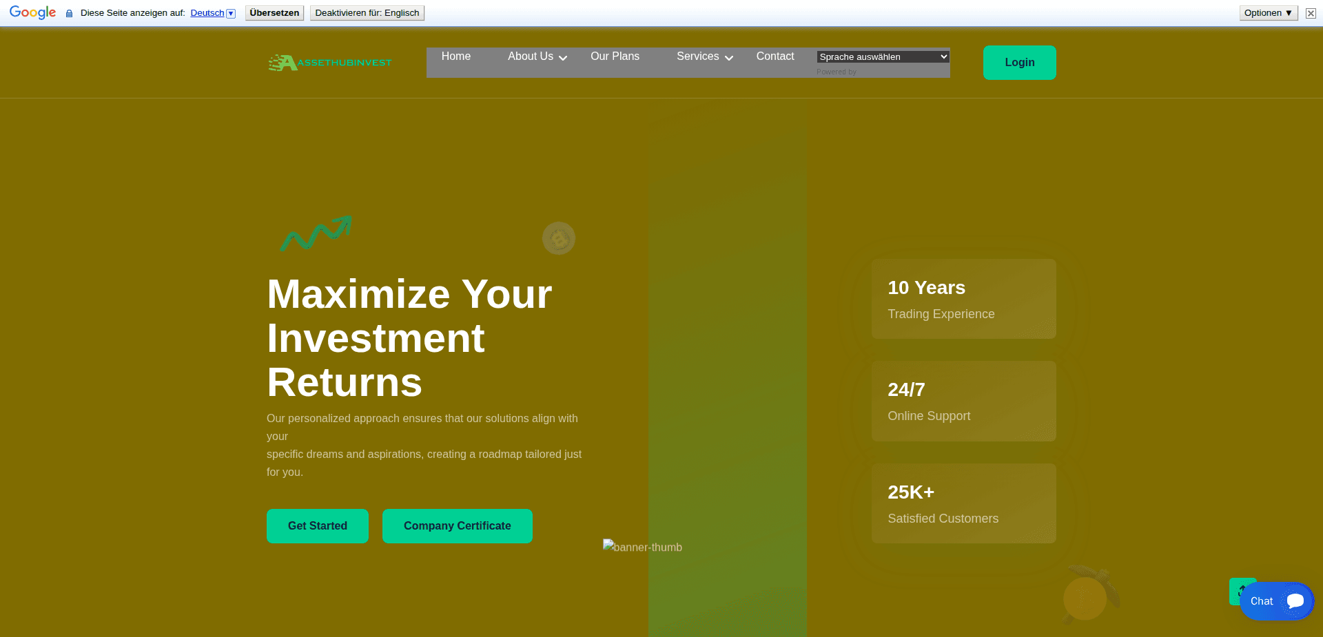 Website screenshot for https://assethubinvest.com/ - 1
