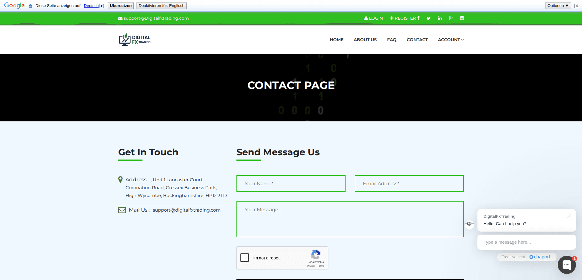 Website screenshot for https://digitalfxtrading.com/ - 2