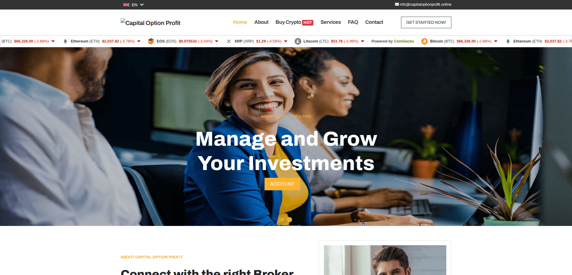 Website screenshot for https://capitaloptionprofit.online/ - 1