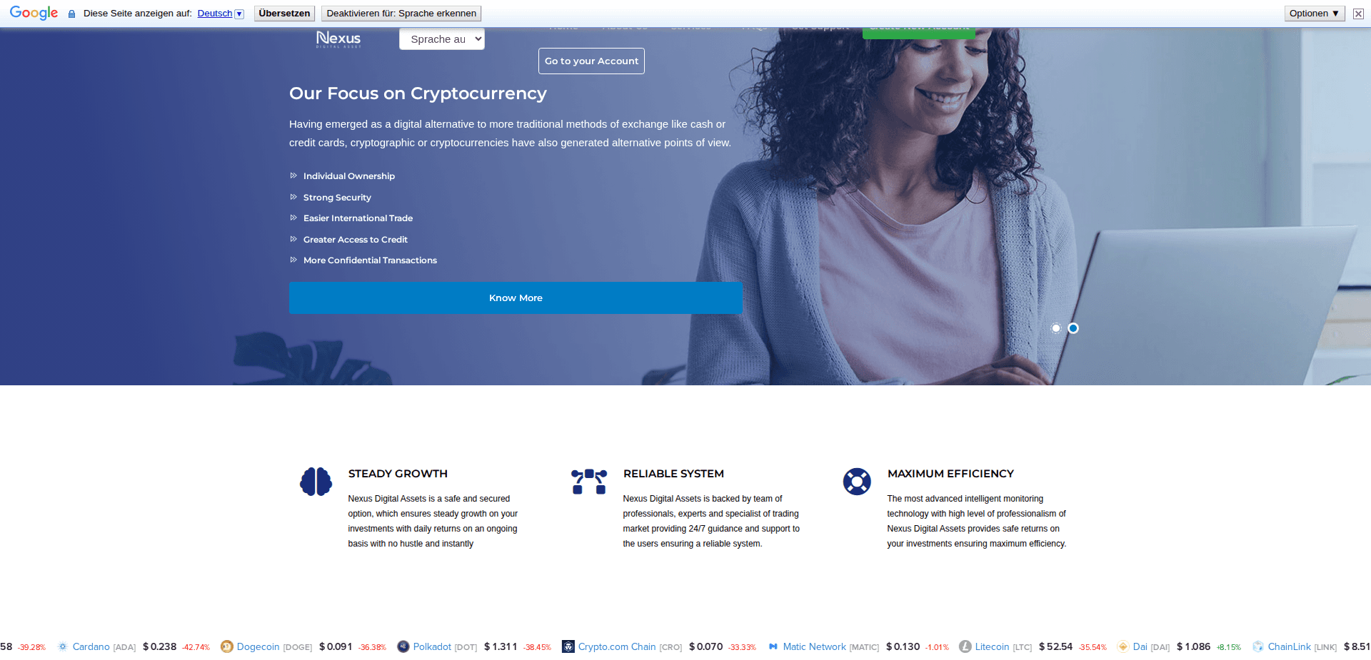 Website screenshot for https://nexusdigitalasset.com/ - 1