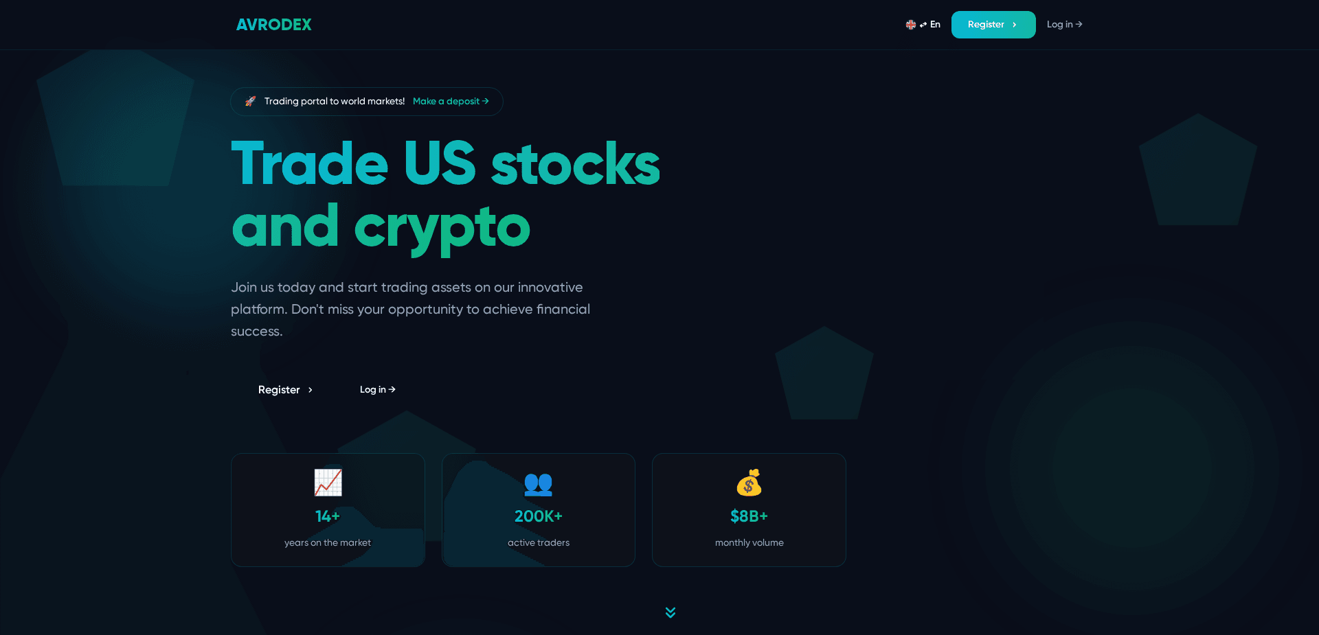 Website screenshot for https://avrodex.com/ - 1