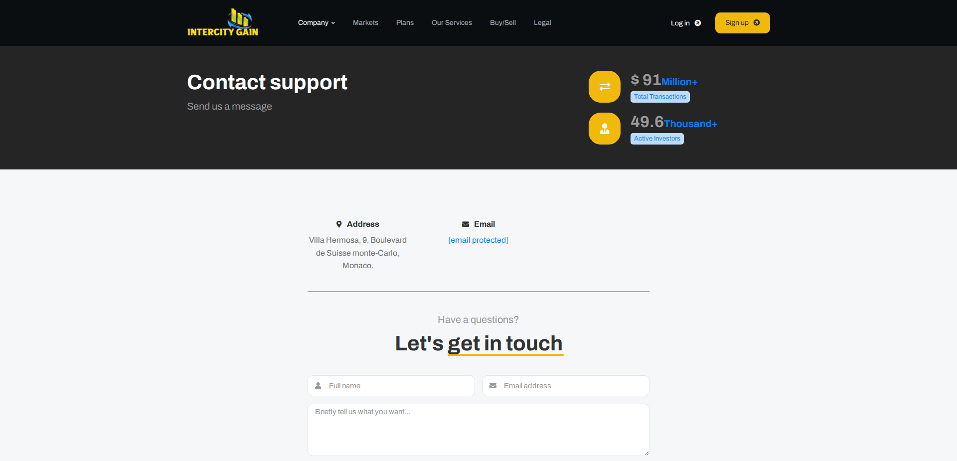 Website screenshot for https://intercitygain.com/ - 3