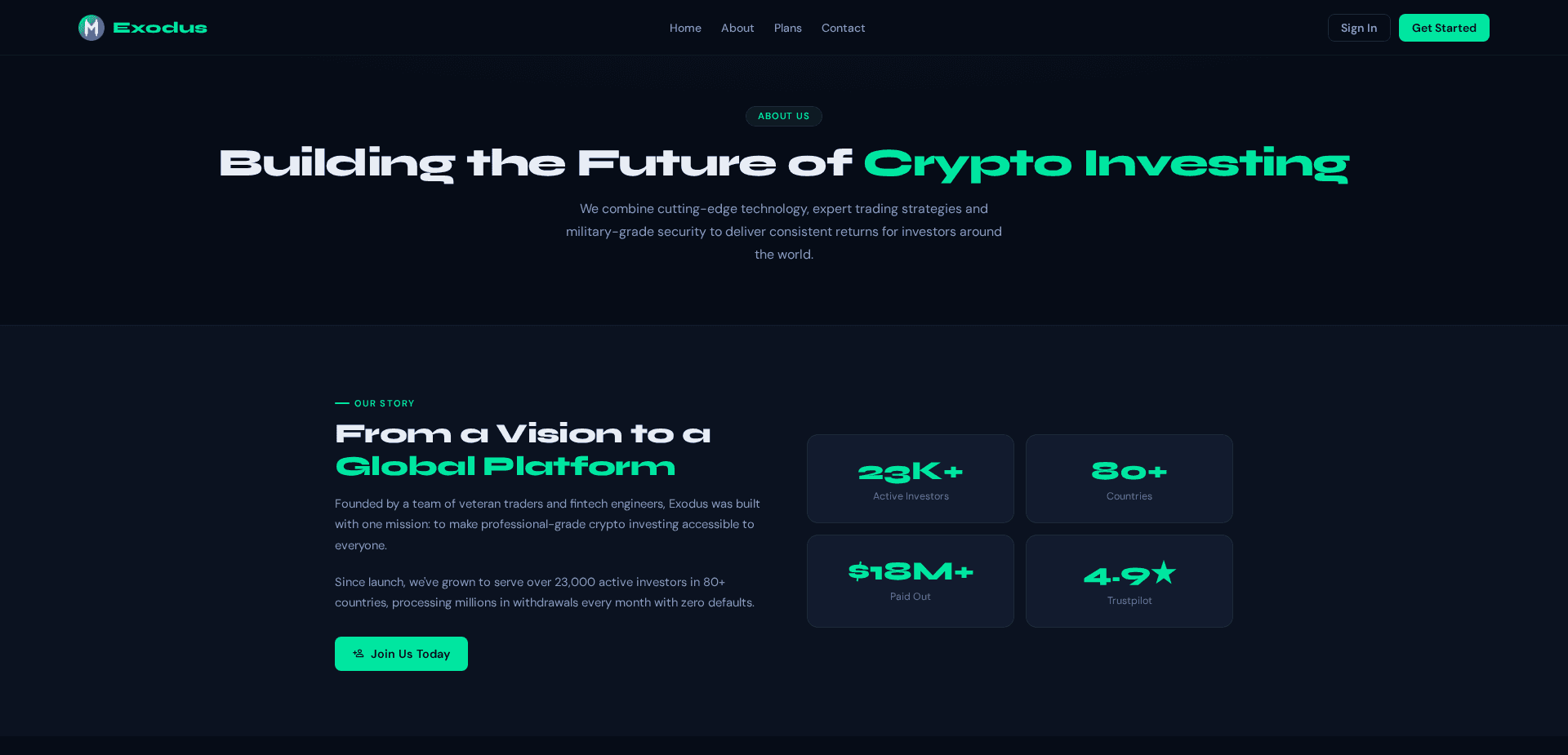 Website screenshot for https://exodusbrk.com/ - 3