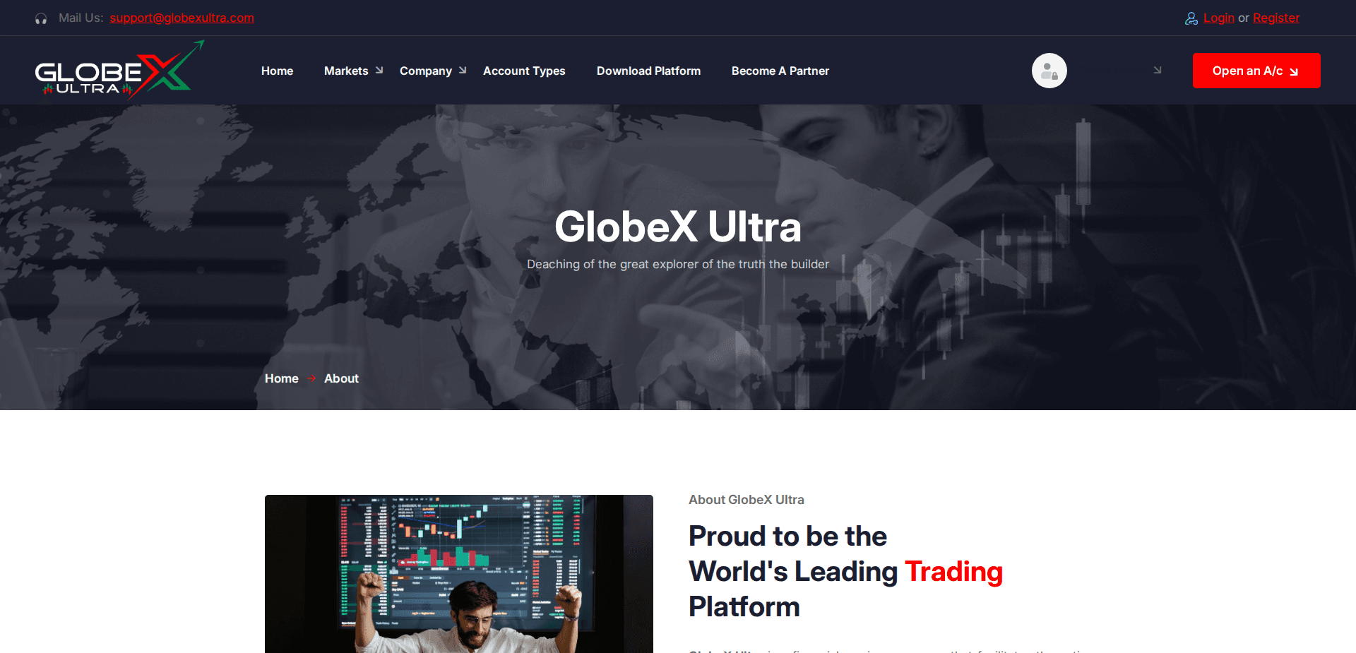 Website screenshot for https://globexultra.com/ - 3
