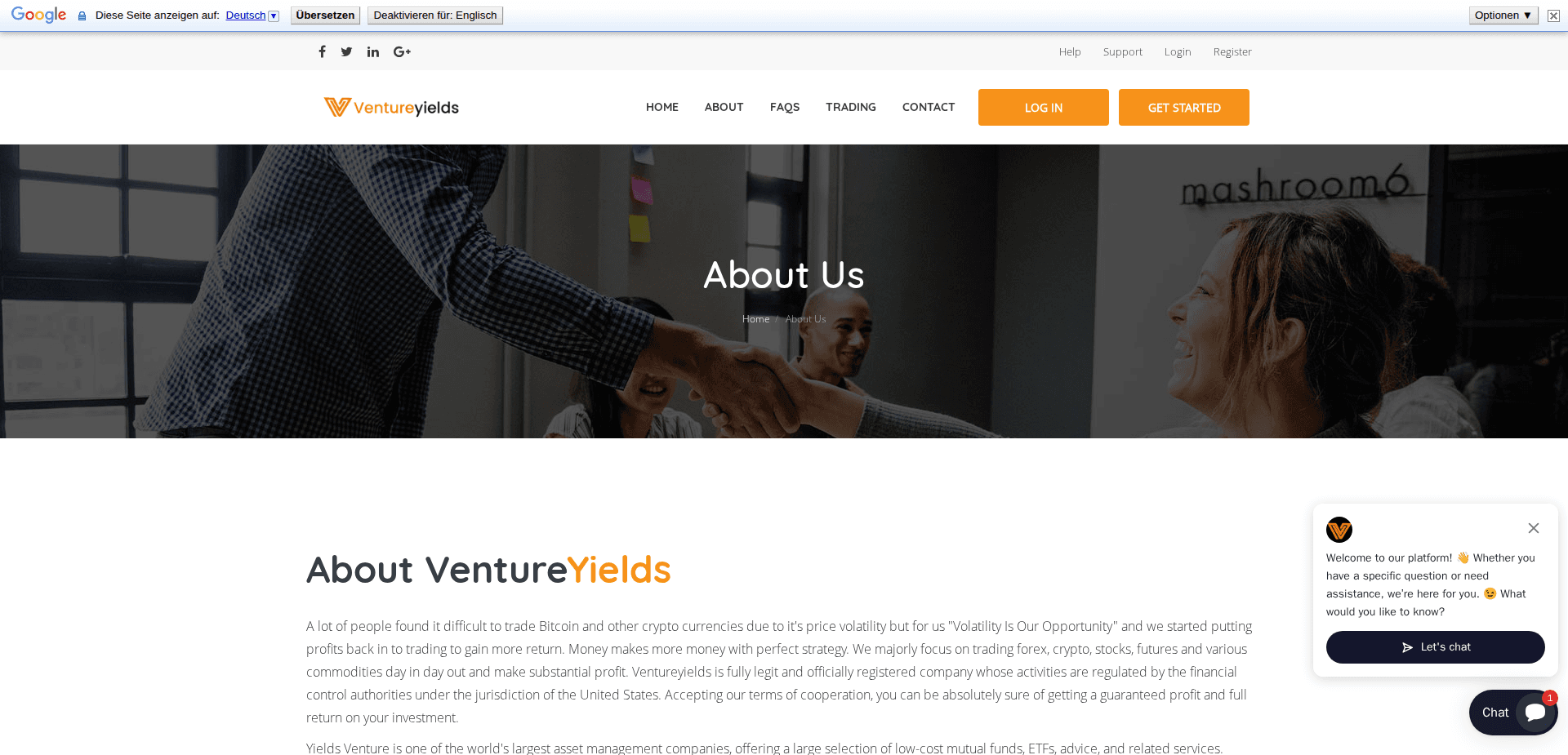 Website screenshot for https://ventureyields.net/ - 3
