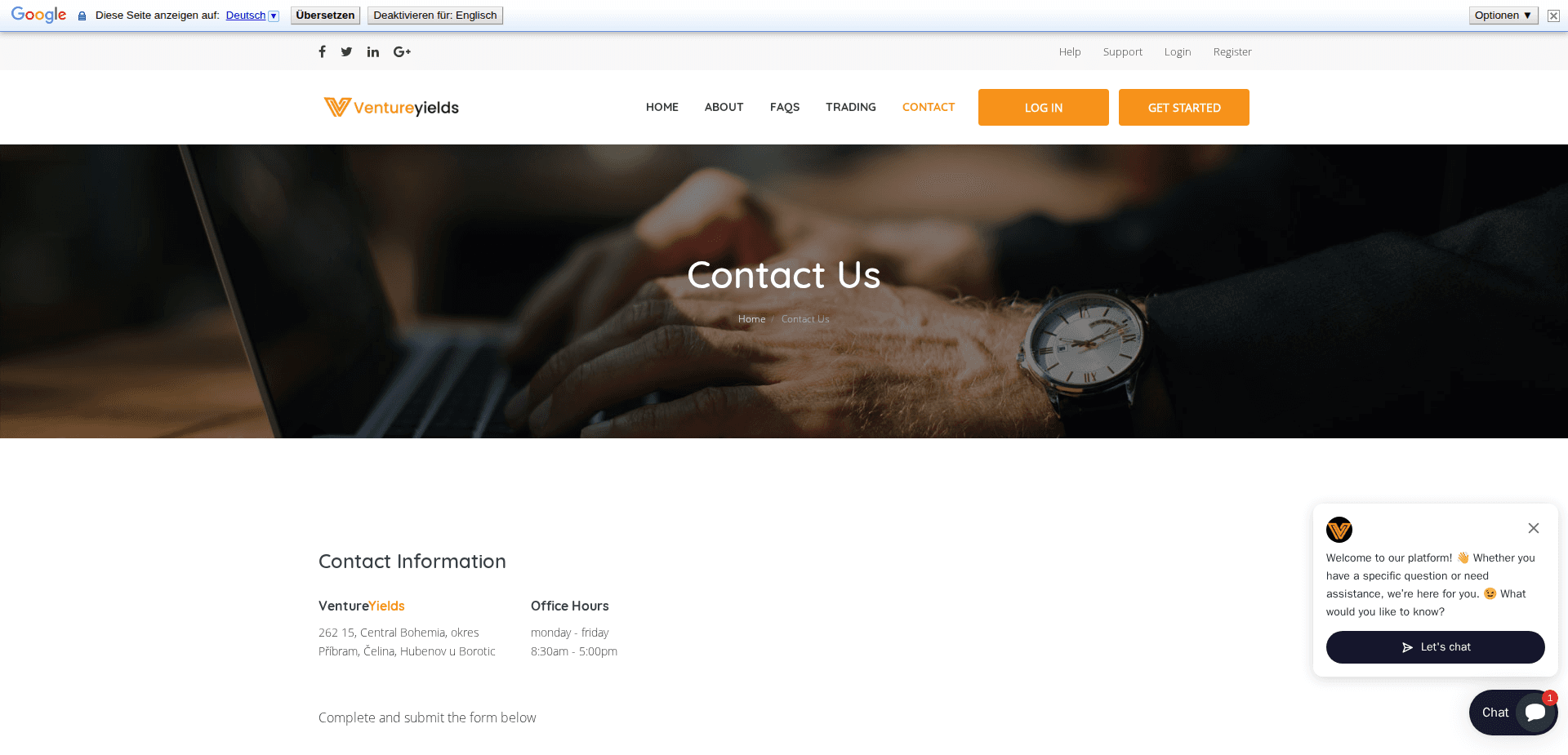 Website screenshot for https://ventureyields.net/ - 2