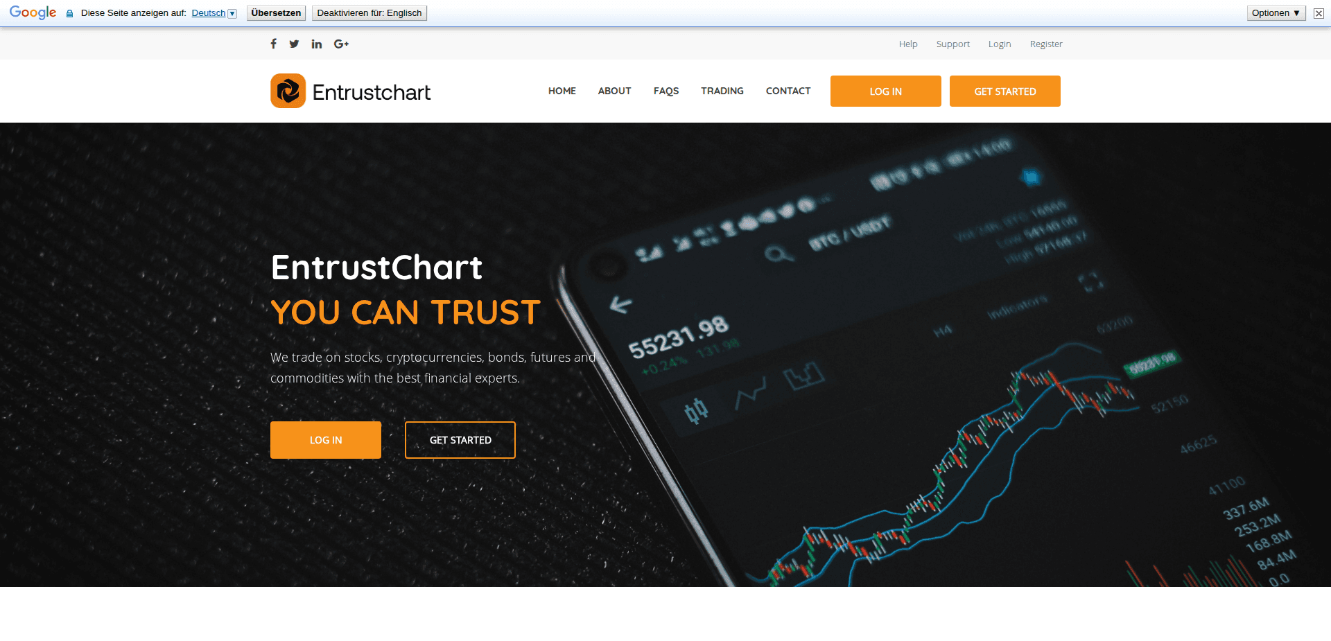 Website screenshot for https://entrustchart.com/ - 1