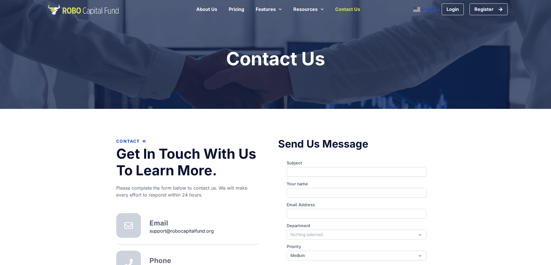 Website screenshot for https://robocapitalfund.com/ - 2