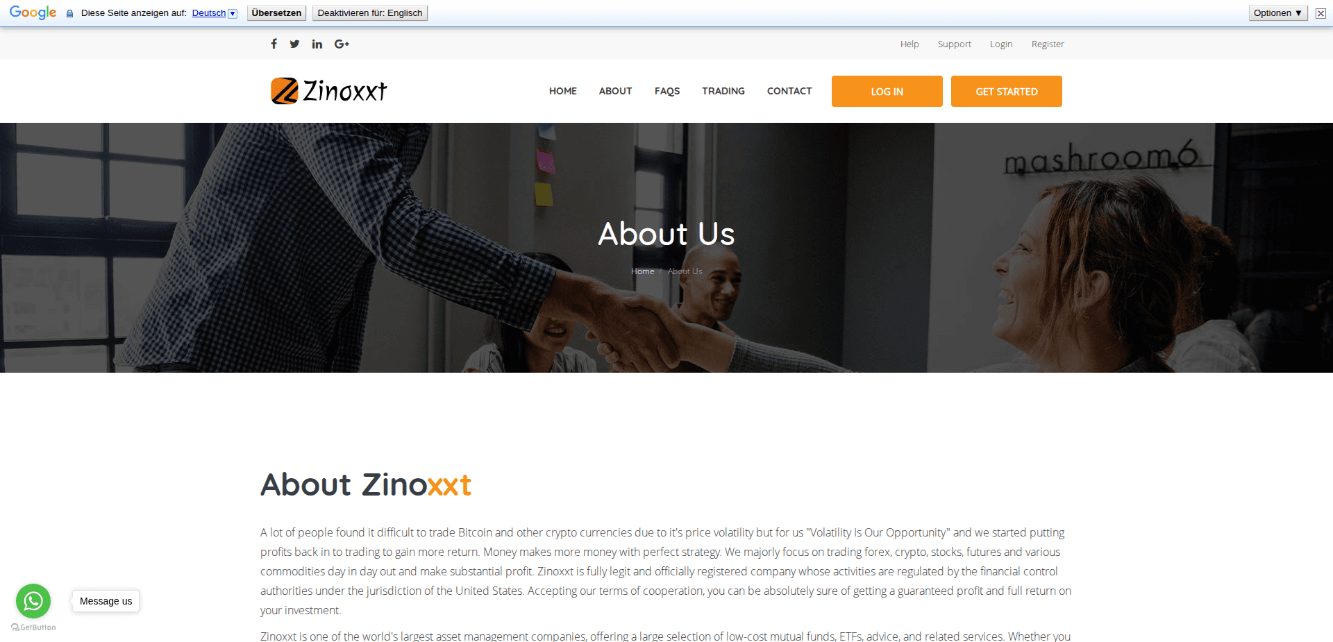 Website screenshot for https://zinoxxt.com/ - 2
