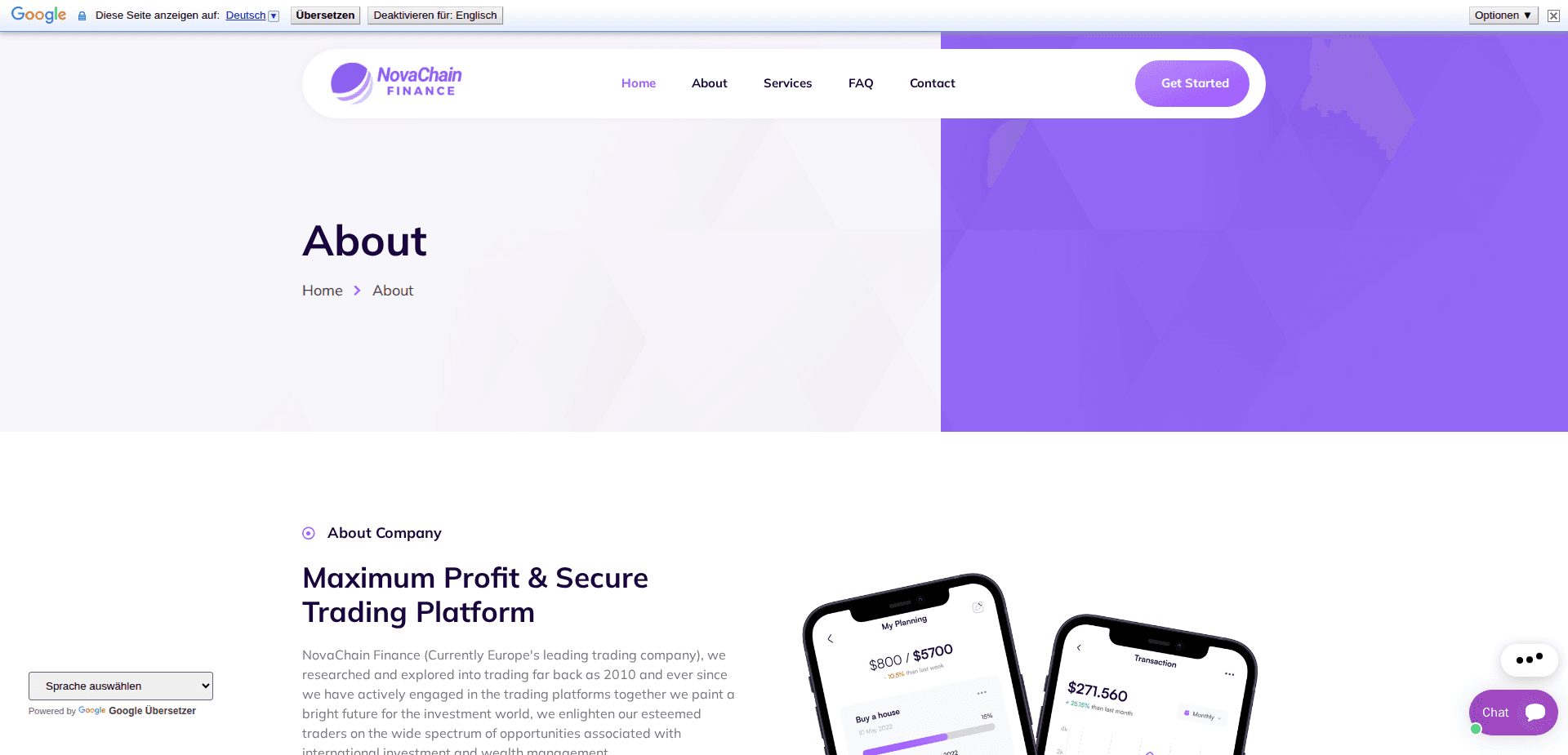 Website screenshot for https://novachainfin.online/ - 3