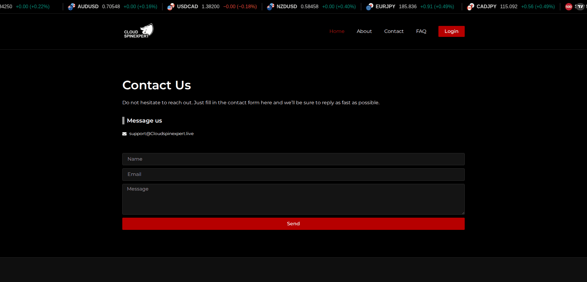Website screenshot for https://cloudspinexpert.live/ - 2