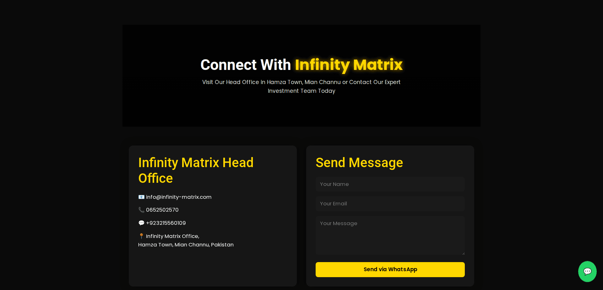 Website screenshot for https://infinity-matrix.com/ - 2