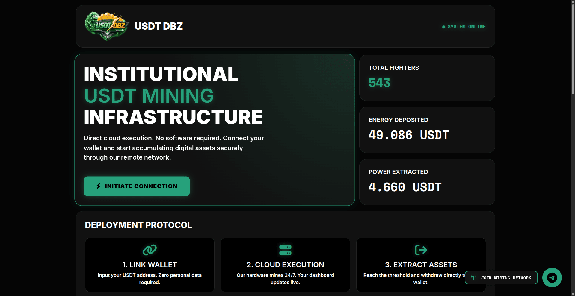 Screenshot for website usdt-dbz.site - 1
