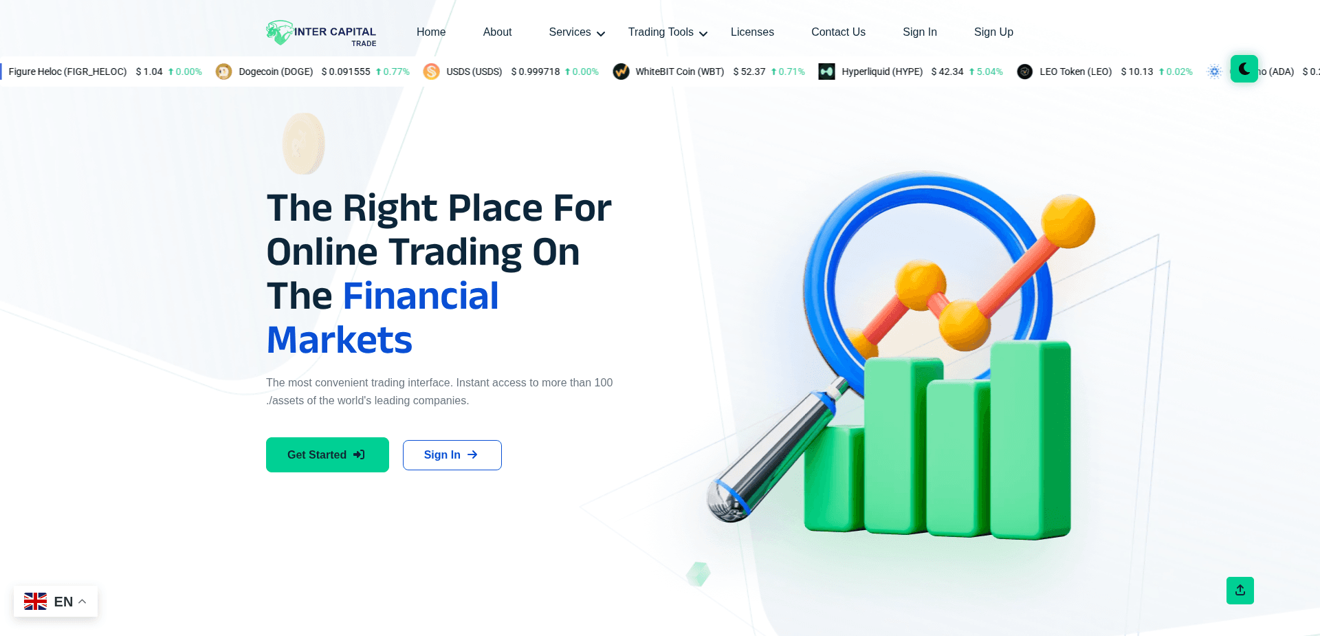 Website screenshot for https://intercapitaltrade.com/ - 1