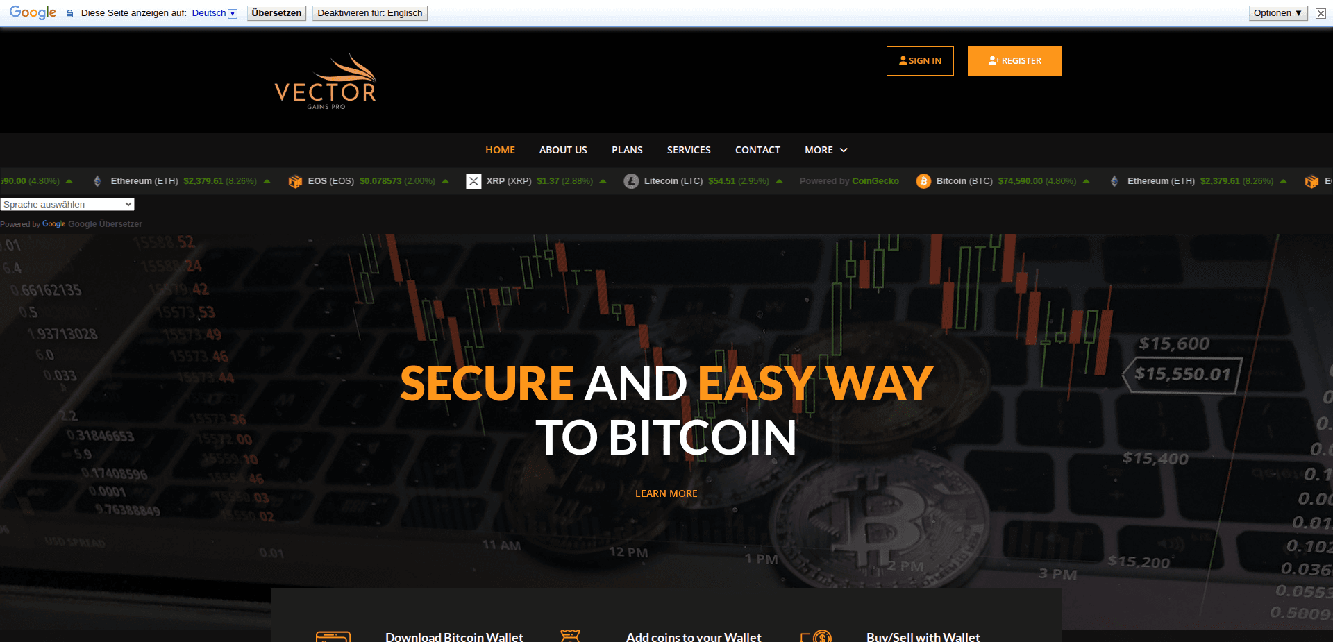 Website screenshot for https://vectorgainpro.com/ - 1