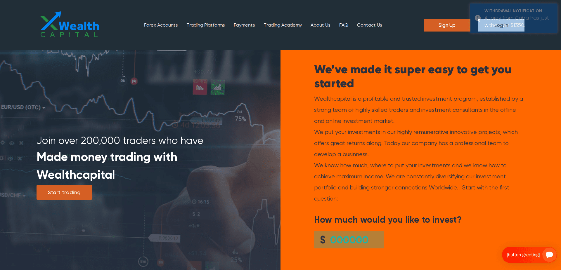 Website screenshot for https://wealthcapital.live/ - 1