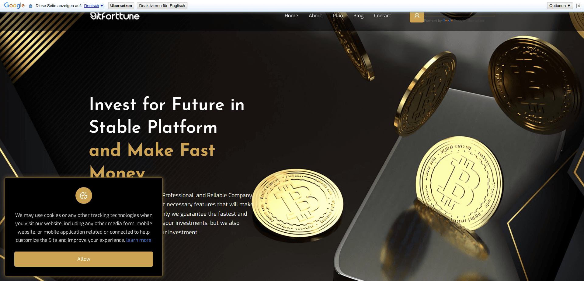 Website screenshot for https://bitforttune.com/ - 1