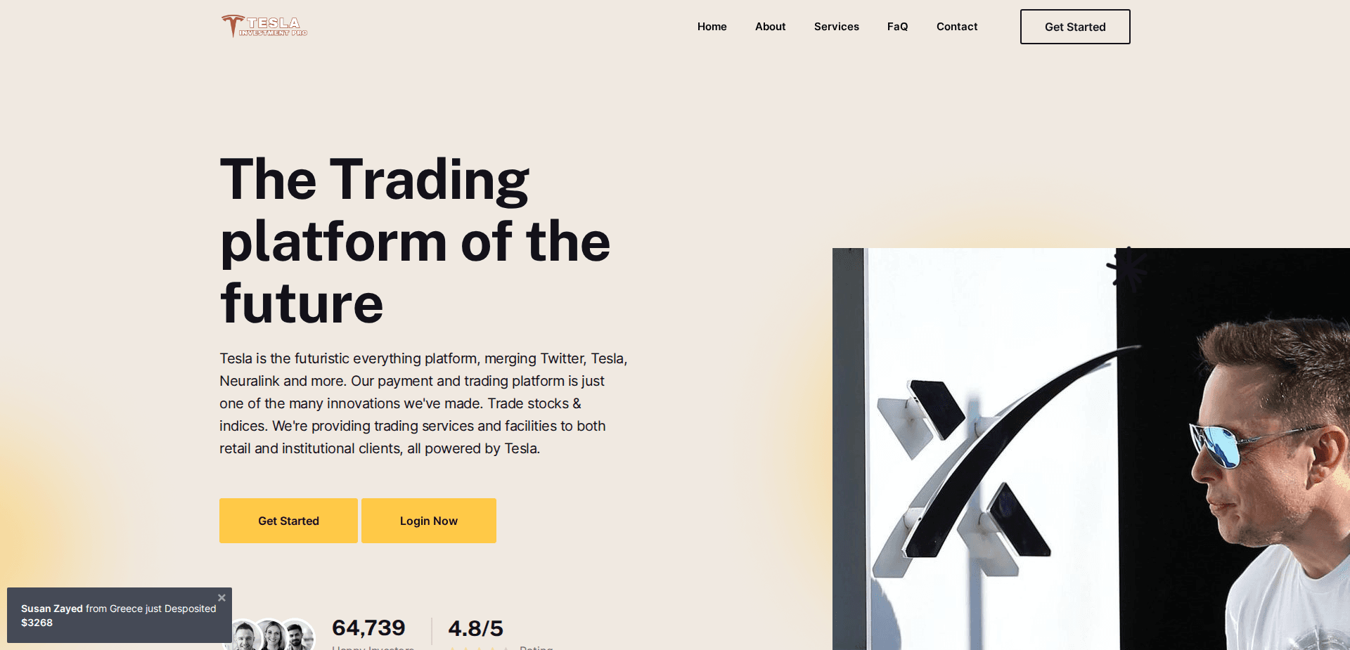 Website screenshot for https://teslainvestmentpro.com/ - 1