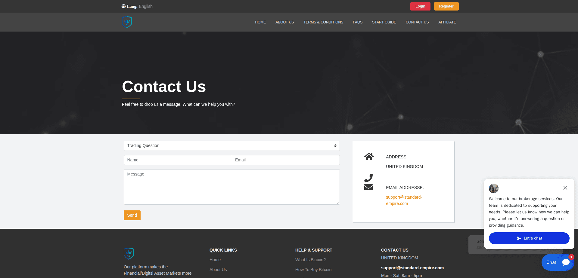 Website screenshot for https://standard-empire.com/ - 2
