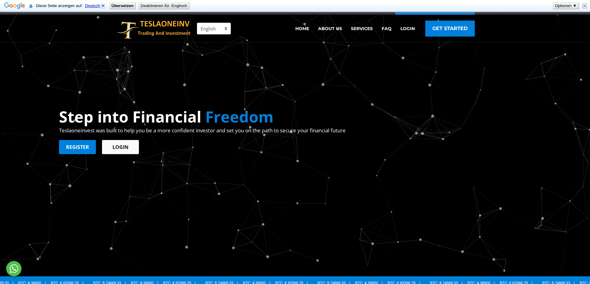 Website screenshot for https://teslaoneinv.com/ - 1