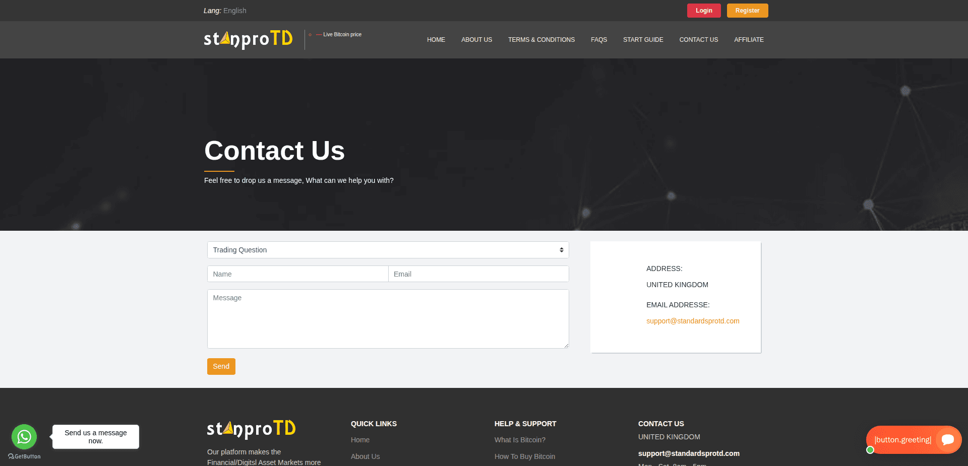 Website screenshot for https://standardsprotd.com/ - 2