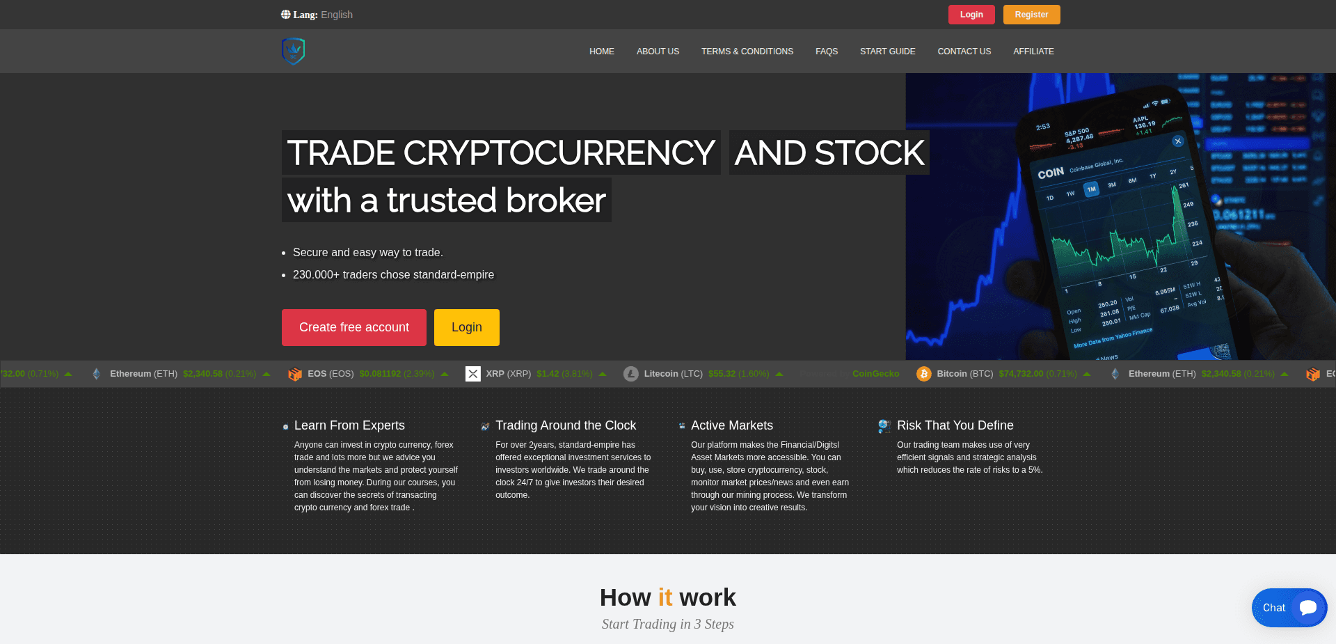 Website screenshot for https://standard-empire.com/ - 1