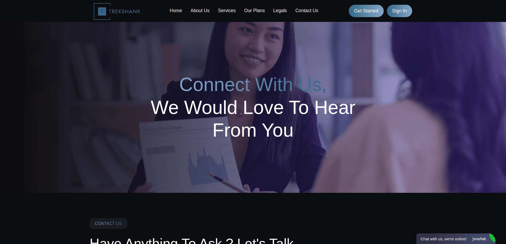 Website screenshot for https://trekshank.com/ - 2