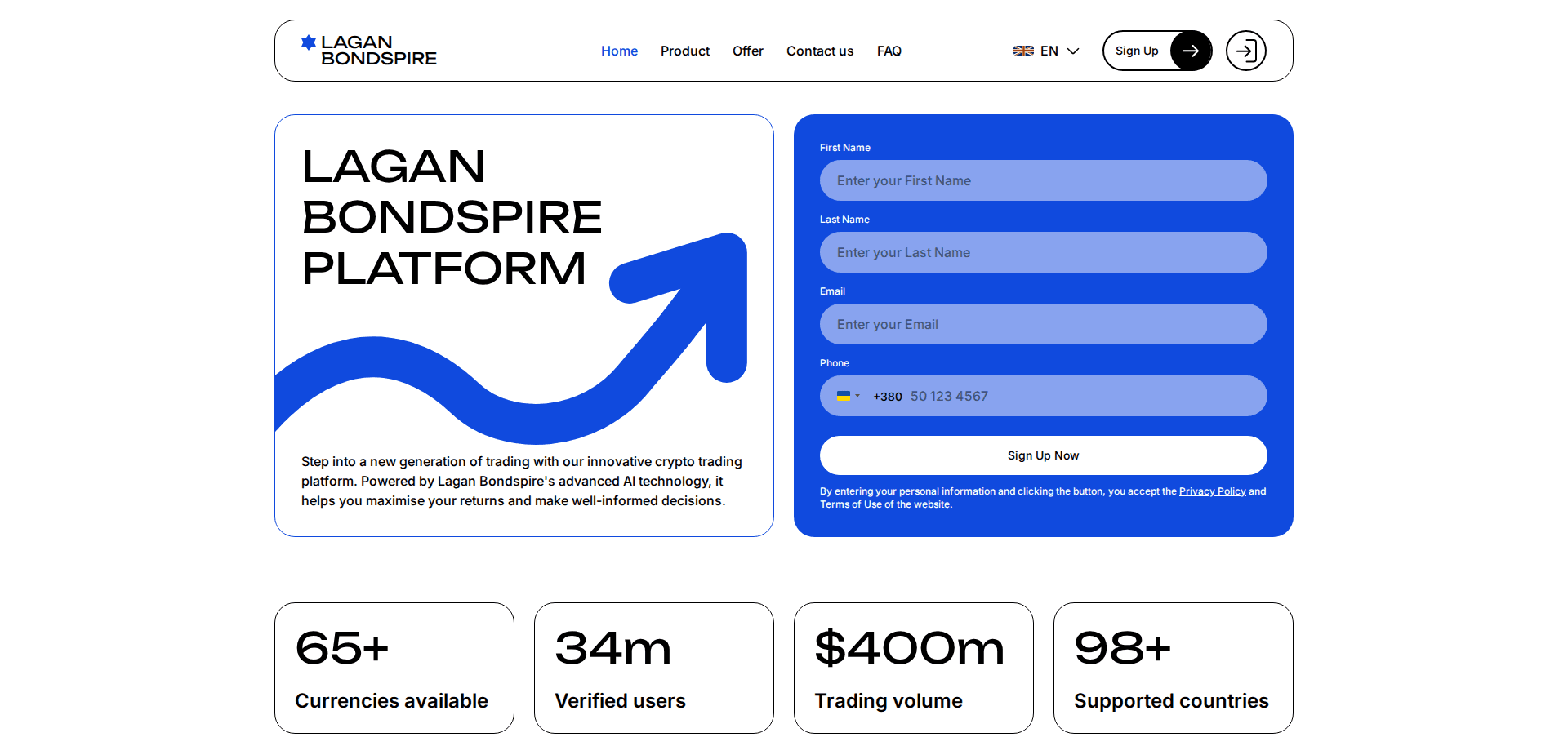 Website screenshot for https://lagan-bondspire.com/ - 1