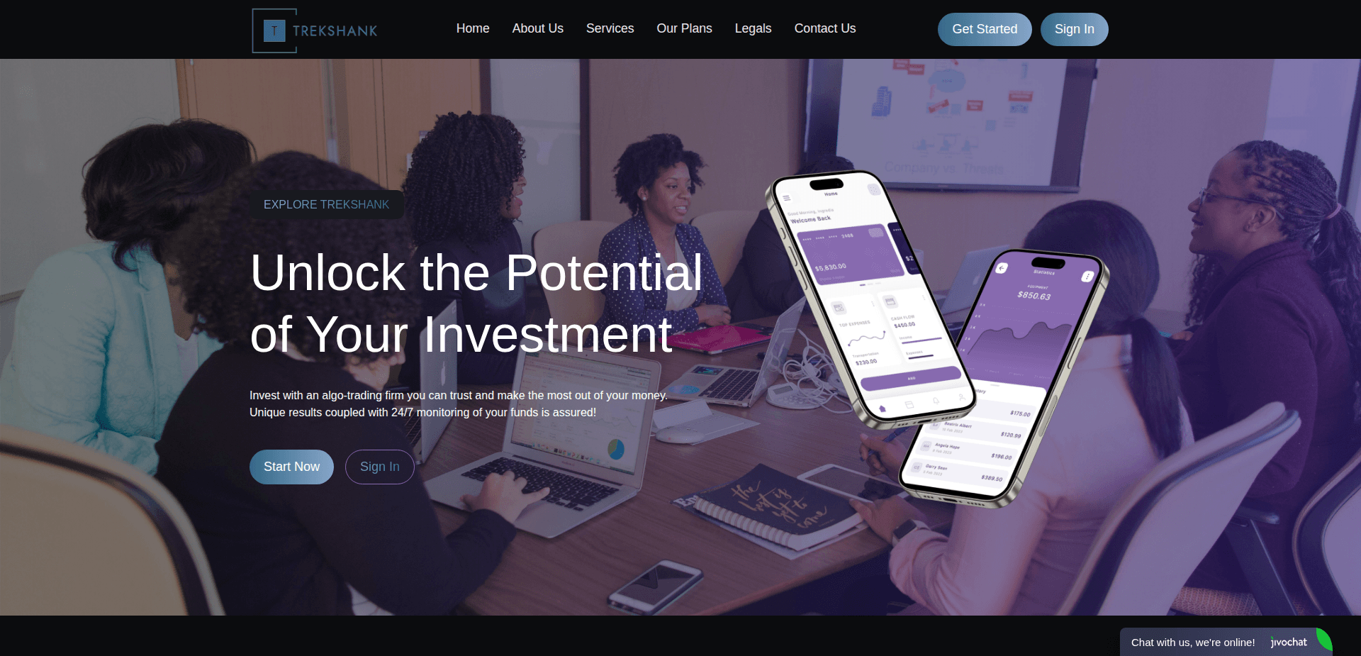 Website screenshot for https://trekshank.com/ - 1