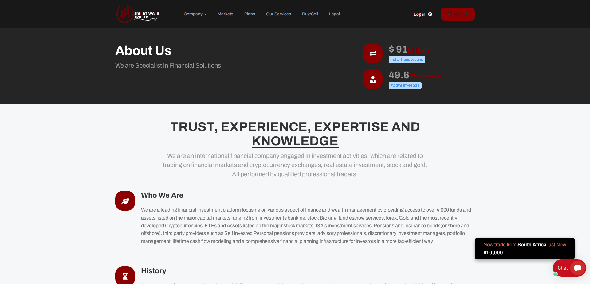 Website screenshot for https://smartwavetrader.com/ - 3