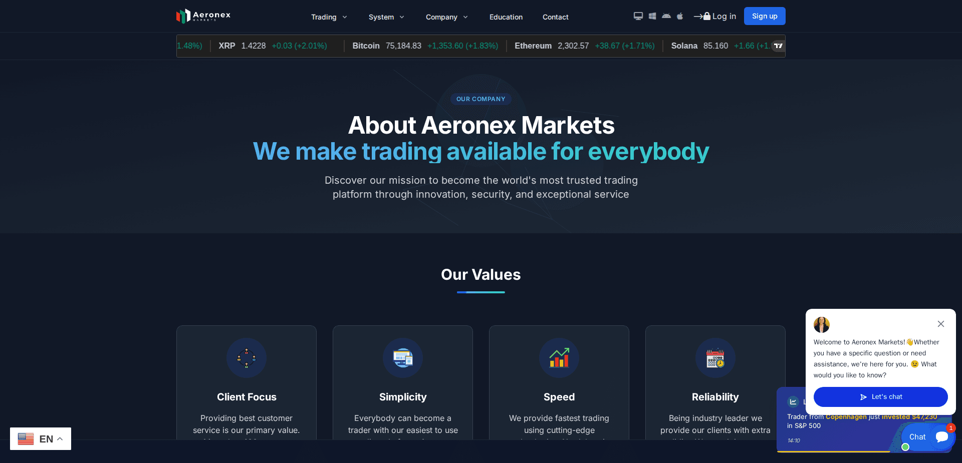 Website screenshot for https://aeronexmarkets.com/ - 3