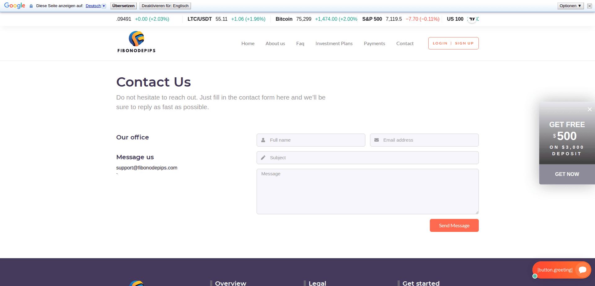 Website screenshot for https://fibonodepips.com/ - 2